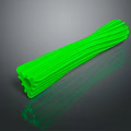 Green Plastic Strips Displayed On Black Background With Reflection Effect