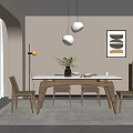 Quiet table and chair combination 3d model