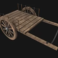 Cart earth cart truck two-wheeler game cart racket wood cart wood cart wood trailer ancient wooden cart low face number low model simple model realistic 3d model