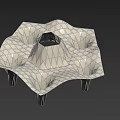 Modern Geometric Pergola Structure With Unique Latticed Design And Supporting Legs