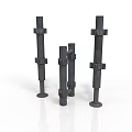 Black Industrial Metal Support Pillars With Bolted Connections And Base Plates
