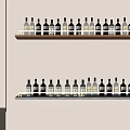 Wall Mounted Wine Rack With Light Dark Wood Metal Accents Holding Neatly Arranged Bottles