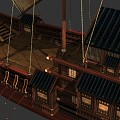 Ancient Chinese Ship Building Ship Fu Ship Sailing Ship Ancient Warship Sailing Ship Fu Ship Wide Ship Sailing Ship 3d model