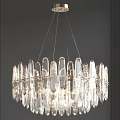 Modern Crystal Chandelier with Transparent Glass Elements for Elegant Interior Lighting Decoration