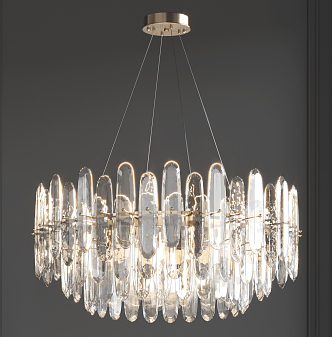 Modern crystal chandelier 3d model