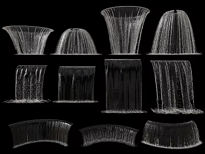 Water Fountain Design Collection With Various Shapes And Decorative Elements 3d model