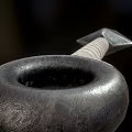 Metal Spearhead Weapons With Two Different Styles Spiral Handle And Ring Detail