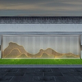 Proposed landscape view wall View wall Light effect background wall 3d model