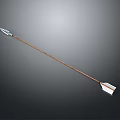Traditional Arrow Weapon With Wooden Shaft Metal Arrowhead And White Fletching