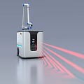 Modern Industrial Equipment With Robotic Arm And Laser Projection Technology
