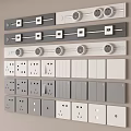 Modern switch socket rail socket 3d model