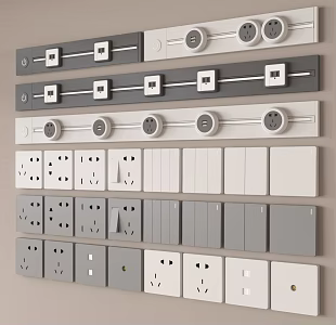 Modern switch socket rail socket 3d model