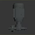 Gray Mechanical Device With Square Top Casing And Cylindrical Body For Industrial Use