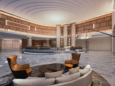 Modern Hall Hotel Lobby Hotel Lobby Hotel Reception Area Negotiation Area VIP Waiting Area model