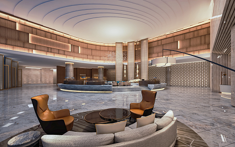 Modern Hall Hotel Lobby Hotel Lobby Hotel Reception Area Negotiation Area VIP Waiting Area 3d model