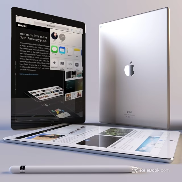Apple iPad Device Showing App Interface And Photo Gallery Design Features 3d model 
