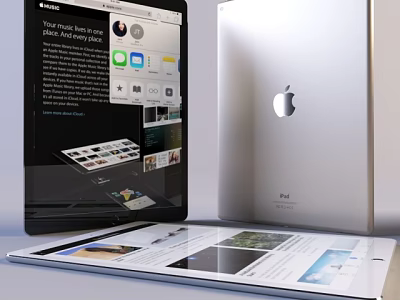Apple iPad Device Showing App Interface And Photo Gallery Design Features 3d model