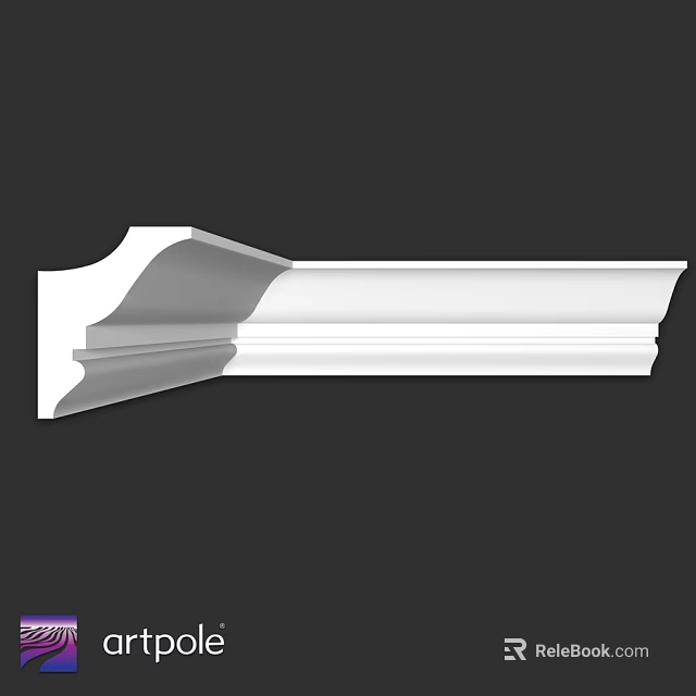 Elegant White Decorative Architectural Component With Layered Design And Smooth Edges 3d model 