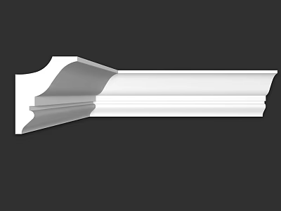 Elegant White Decorative Architectural Component With Layered Design And Smooth Edges 3d model