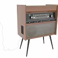 Two Vintage Radios With Wooden Case Metal Mesh And Control Panels Design