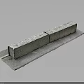 Connected Concrete Block Segments Placed On Gray Flat Base Surface