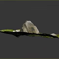 Wood Stone Natural Decor With Circular Green Moss Covered Surface