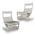 Modern Black And Light Wood Leisure Chairs With Striped Backrest Rocking Design