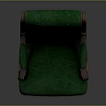 Green Single Sofa With Wooden Arms Button Tufted Design And Classic Style Upholstery