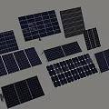 Various Solar Panels With Different Sizes And Colors Arranged On White Background 3d model