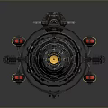 Futuristic Sci Fi Spacecraft 3D Model Featuring Black Yellow Mechanical Parts 3d model