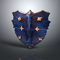 Heroic Warrior Shield With Blue Surface And Golden Star Creature Designs 3d model