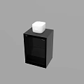 White Square Kitchen Appliance Placed On Black Cabinet For Modern Kitchen 3d model