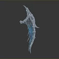 Wing Shaped Decorative Ornament with Blue Gray Skeletal Mechanical Structure for Stylish Home Interior