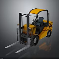 Yellow Industrial Forklift With Heavy Duty Cab And Front Forks Construction Equipment