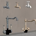 Classic Brass And Silver Wall Mounted Countertop Faucets Vintage Design