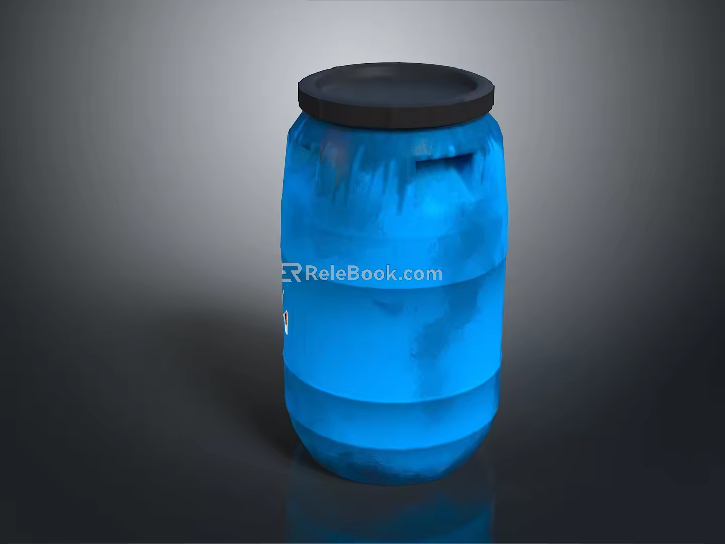 Plastic bucket big trash can bucket pot container realistic 3d model