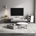 Modern Living Room Interior TV Stand With Open Shelf And Storage Furniture