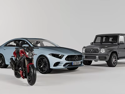 Mercedes Benz Multiple Car Models Showcased In Studio 3d model