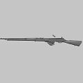 Vintage Military Style Rifle With Wooden Stock Metal Barrel Magazine And Bullet Detail