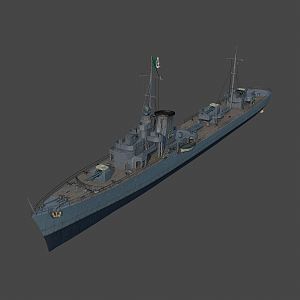 modern warship escort destroyer 3d model