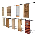 Barn Doors with Various Wooden Designs Panel Styles and Glass Inserts for Home Interiors