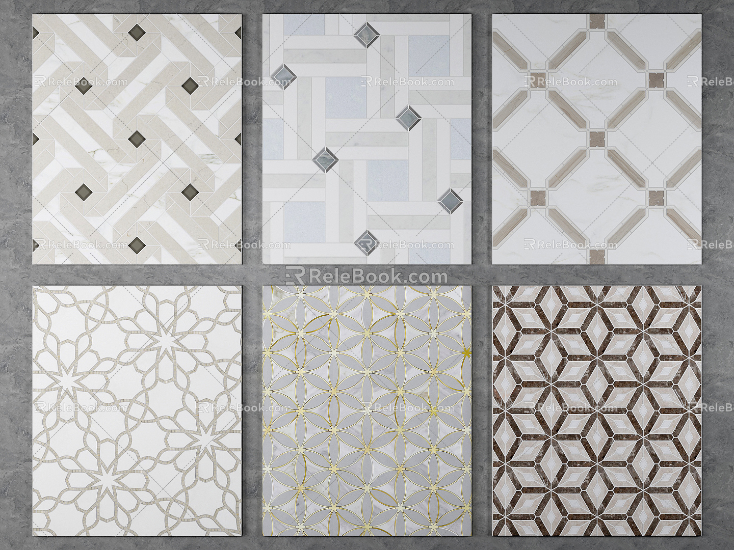 Modern Floor Tile Stone Parquet Marble Parquet 3d model