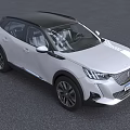 White Peugeot SUV With Modern Headlights And Grille On Street