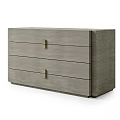 Modern Gray Solid Wood Sideboard With Sleek Design Brass Handles And Drawer Storage