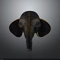 Vibrant Colorful Elephant Head Sculpture Featuring Detailed Tusks And Ears Design