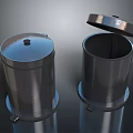 Metal Foot Pedal Trash Cans With Open And Closed Lids For Home Office Use