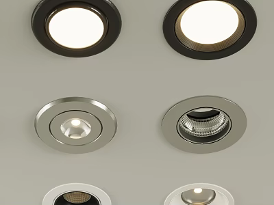 Modern Recessed Downlights And Spotlights With Various Metal Finishes And Stylish Designs 3d model