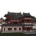 Traditional Chinese Ancient Architecture With Classic Roofs Eaves And Symmetrical Courtyards