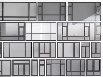 modern glass window combination floor to ceiling window bedroom casement window balcony window 3d model