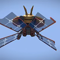 Golden Spacecraft With Red Accents Solar Panels And Support Legs For Space Exploration